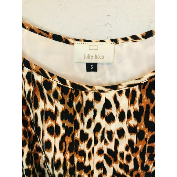 Julie Haus Women's Silk Animal Print Shift Mini Dress, Size S - Picture 2 of 5